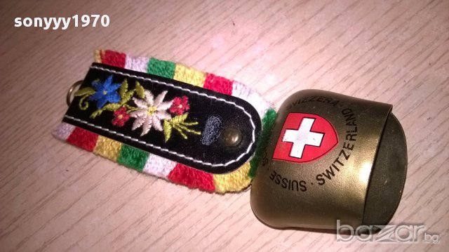 Switzerland-камбанка-13х5см-внос швеицария, снимка 3 - Антикварни и старинни предмети - 18032209