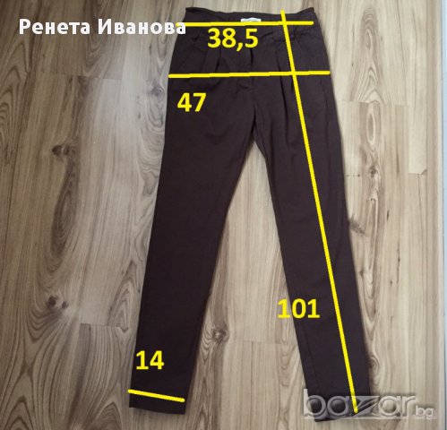 BERSHKA дамски панталон , оригинал, с басти, размер 36, кафяв, много запазен, снимка 2 - Панталони - 11057807