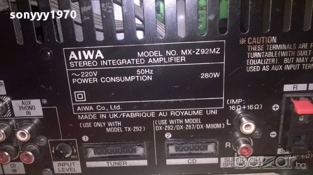 Aiwa-stereo amplifier-280w made in uk-внос швеицария, снимка 12 - Ресийвъри, усилватели, смесителни пултове - 15735735