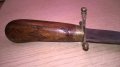 Стар нож индия-30см-дърво/метал/месинг-внос швеицария, снимка 13