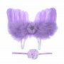 ангелски крила криле и лента с пандела за глава за бебе фотосесия фото, снимка 8