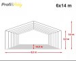 Професионална шатра 6x14м, PVC 500г/м2 - бяла, снимка 4