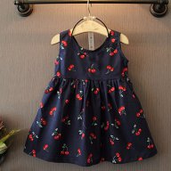 детска бебешка рокля на черешки ръст 90, снимка 7 - Бебешки рокли - 15679205