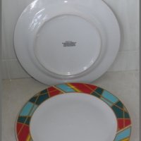  Комплект големи плоски порцеланови чинии за сервиране, снимка 2 - Чинии - 23086974