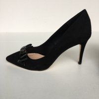 Елегантни черни велурени обувки Kurt Geiger номер 37 и номер 40, снимка 9 - Дамски обувки на ток - 24280076