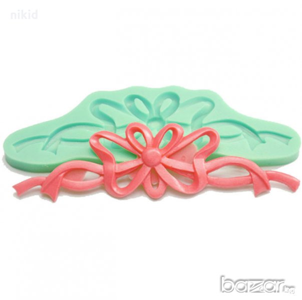 Б4 Голяма сплетена пандела борд кант силиконов молд форма декорация торта фондан шоколад и др., снимка 1