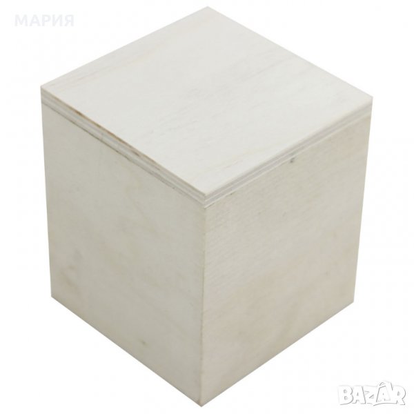 Малка дървена кутия с квадратна форма, снимка 1