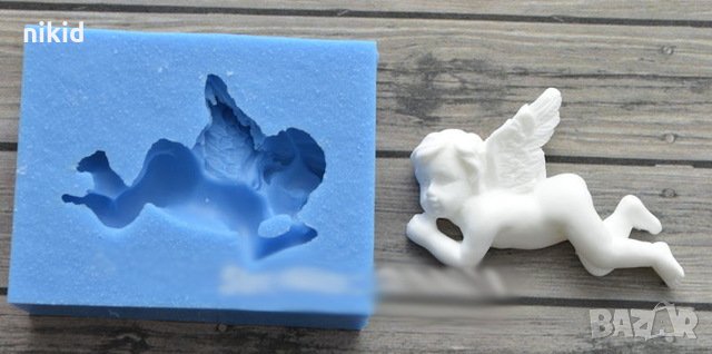 Летящ малък ангел силиконов молд форма декорация торта фондан шоколад гипс пита украса, снимка 1