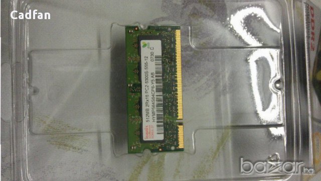 1GB (2х512MB) DDR2 sodimm Pc2-5300s-555-12 Laptop Memory , снимка 2 - Друга електроника - 15504082