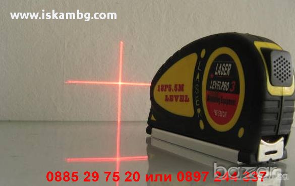 Лазерен нивелир с ролетка 5.5 метра - код 1036, снимка 8 - Измервателни инструменти - 12619093