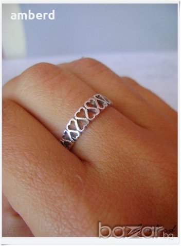 Изключително нежен сребърен пръстен R022, снимка 2 - Пръстени - 20276403