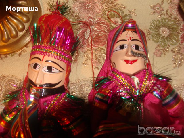  НАМАЛЕНИ Автентични Индииски ръчно изработени марионетки, снимка 6 - Колекции - 16762244