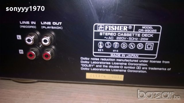 fisher cr-w9025 deck-made in japan-внос швеицария, снимка 10 - Ресийвъри, усилватели, смесителни пултове - 18649658