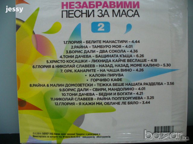 Незабравими песни за маса 2, снимка 2 - CD дискове - 9748581