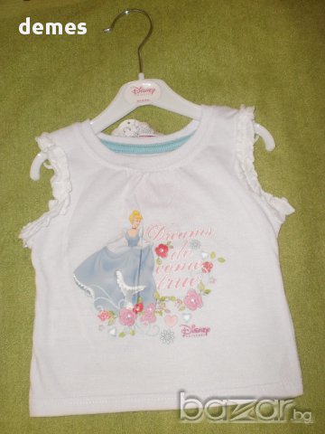 Прекрасна блуза с къс ръкав в бяло Disney, размер 6-9 (месеца), снимка 4 - Бебешки блузки - 10714322