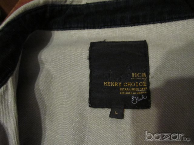 ► мъжка дънкова риза Henry choice със стилна и здрава материя размер L с капси , снимка 5 - Ризи - 9847220