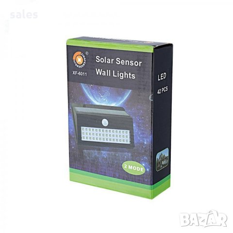 Соларна LED лампа със сензор за движение 42 диода XF-6011, снимка 2 - Лед осветление - 24008026