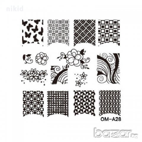Голяма плочка / щампа шаблон за печат на нокти - Нова