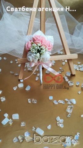 Сватбена бутониера за ревер Макена, снимка 2 - Сватбени аксесоари - 21060829