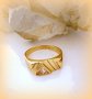  златен пръстен с цирконий цвят шампанско 4.36 грама, размер №65, снимка 3
