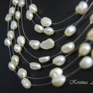 Колие 7реда бели естествени  перли , снимка 5 - Колиета, медальони, синджири - 6239268