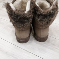 НОВИ бежови зимни обувки унисекс - топла дебела подплата с пух, снимка 4 - Мъжки боти - 23553097