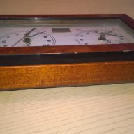 herraiz-quartz-двоен дървен часовник-25/15/7см-внос швеицария, снимка 8 - Други ценни предмети - 10409911