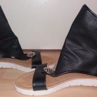 черни сандали с цип, снимка 1 - Сандали - 21969696