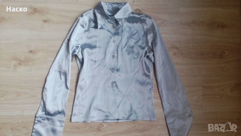 Официална сатенена риза с бродерия, снимка 1