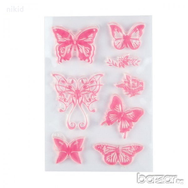 Видове пеперуди силиконов гумен печат декор украса за бисквитки фондан Scrapbooking, снимка 1