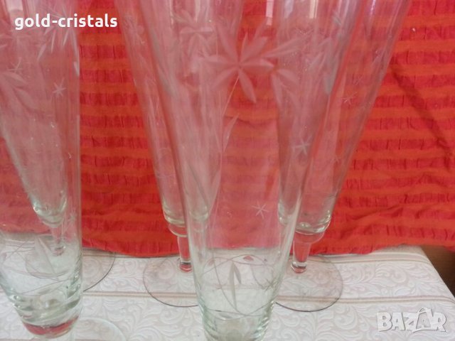 ретро стъклени чаши гравирани , снимка 10 - Антикварни и старинни предмети - 22999919