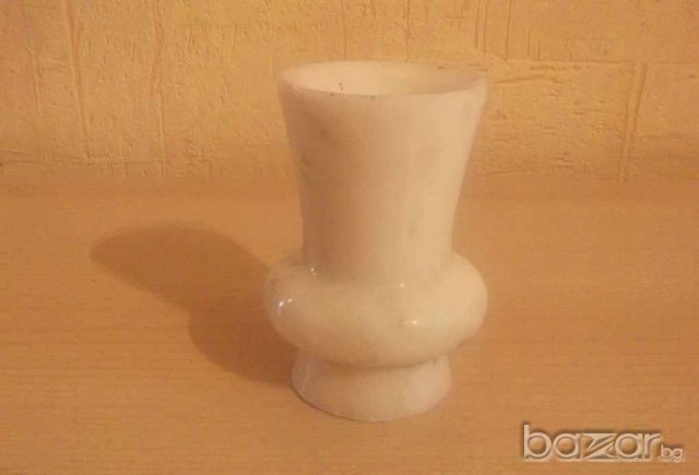 № 16  стара малка мраморна ваза  - диаметър 6 см , височина 10 см., снимка 3 - Други ценни предмети - 20079976
