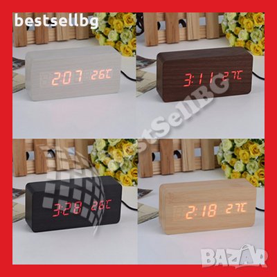 Настолен електронен дигитален постоянно светещ часовник термометър стая календар будилник аларма дом, снимка 2 - Други - 24109498
