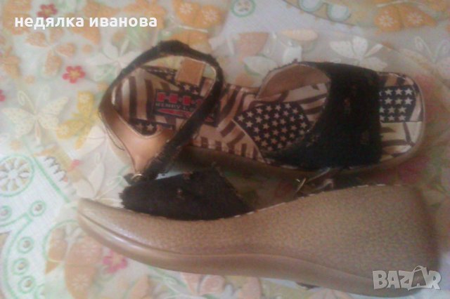 H.I.S-Дънкови сандали на платформа, снимка 4 - Сандали - 25690432
