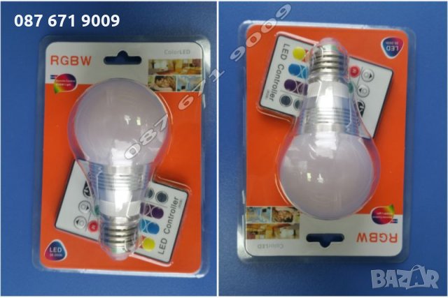 LED Цветна RGB Крушка с дистанционно, ЛЕД лампа E27 с смяна на цветове , снимка 2 - Лед осветление - 23312094