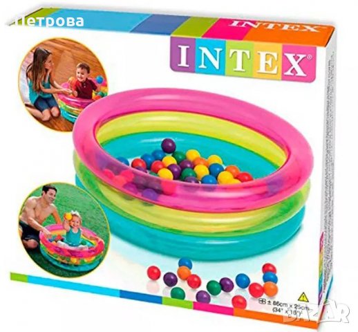 Детски надуваем басейн със 50 броя цветни топки, снимка 4 - Други - 21572450