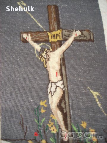Малък гоблен "Исус на кръста", снимка 1