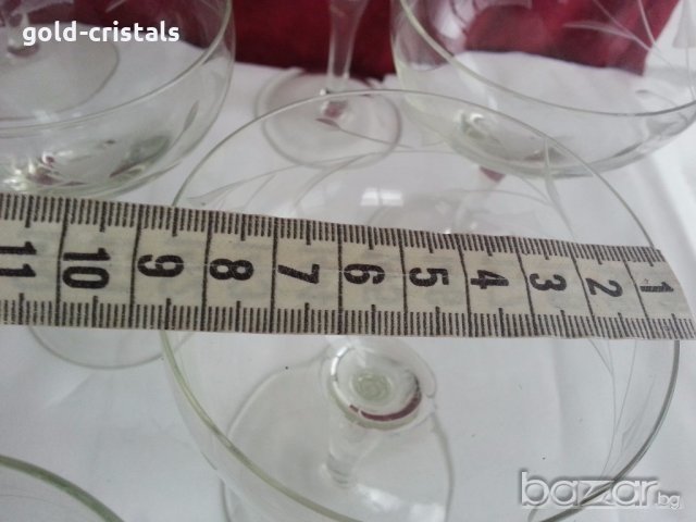  стъклени чаши гравирани , снимка 7 - Антикварни и старинни предмети - 20390027