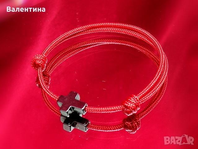 Дамска/мъжка/детска гривна с кръстче от хематит+ Подарък, снимка 4 - Гривни - 26162664