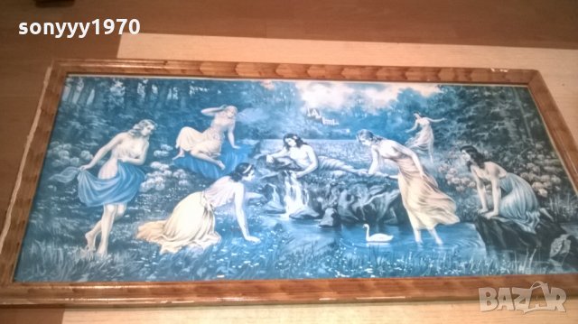 картина за стена-стъкло и дървена рамка-82х40см, снимка 2 - Колекции - 25420074