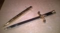нож сабя-златна кама с ножница-метални-38х11см-внос швеицария, снимка 9