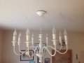 Винтидж класика-бял полилей за хол,всекидневна ,шаби шик лампа,модерно осветление, снимка 5