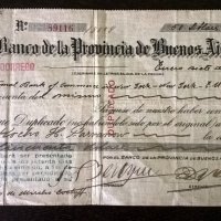Банков чек - Аржентина | 1927г., снимка 1 - Нумизматика и бонистика - 25233413