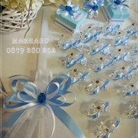Аксесоари и подаръчета за кръщене в синьо с калинки, снимка 3 - Подаръци за кръщене - 19051741
