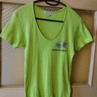 Дам.тениска-"100% Girls"-/памук/-гущерово зелена. Закупена от Италия., снимка 1 - Тениски - 21961913