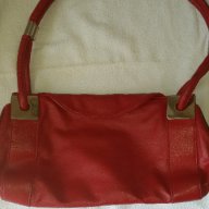Червена чанта от естествена кожа, снимка 1 - Чанти - 14842717