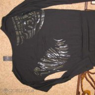 Интересна черна блуза, снимка 1 - Блузи с дълъг ръкав и пуловери - 6255401