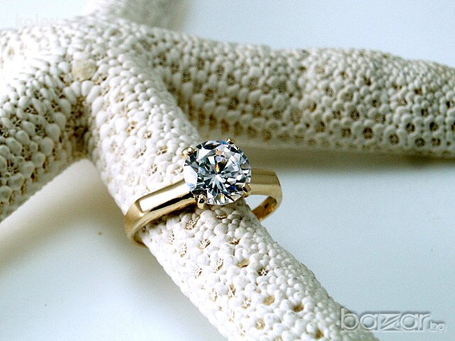Златен пръстен ГОДЕЖЕН с цирконий 2.11 грама, размер 55, снимка 2 - Пръстени - 17205634