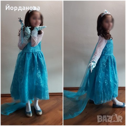 Детски рокли на Елза и Ана от "Замръзналото кралство" с подарък жезъл , снимка 4 - Детски рокли и поли - 21690273