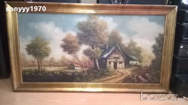 Drober-огромна испанска картина 112/63см-внос канарите, снимка 4 - Антикварни и старинни предмети - 16066642